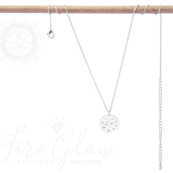 Silver Studded Disc Pendant Necklace - Picture 8 of 8